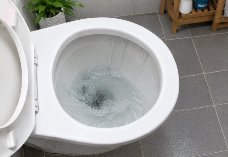 Kiểm tra bồn cầu sau khi thông bằng pittông