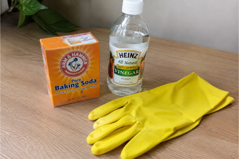 Dụng cụ thông bồn cầu bằng Baking Soda và giấm